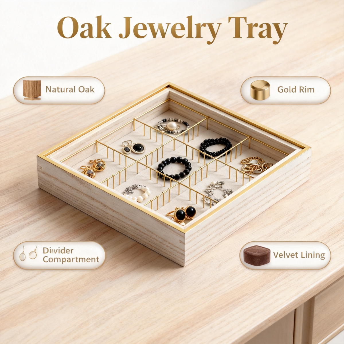 🌟 Modern Jewelry Organizer Tray — Bring Order, Beauty, And Luxury To Your Daily Routine