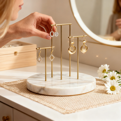 🌸 A Marble Earring Display Stand Created To Transform Your Jewelry Collection Into An Elegant Boutique-Inspired Showcase Of Beauty And Personal Expression