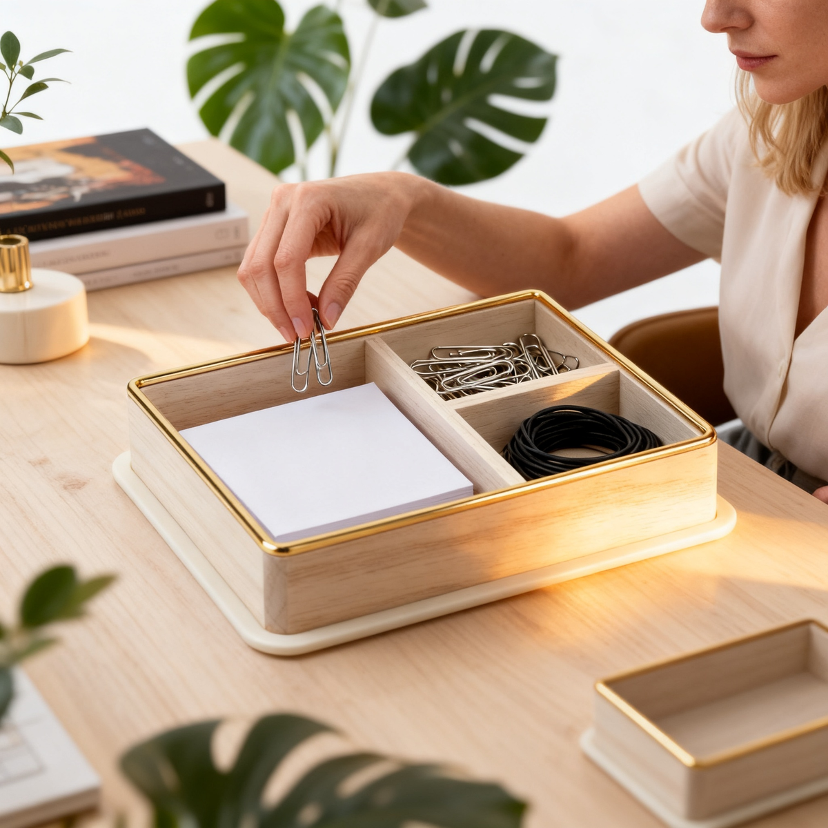 🌿 A Natural Wooden Organizer Crafted To Bring Calm, Beauty, And Effortless Order To Your Everyday Workspace
