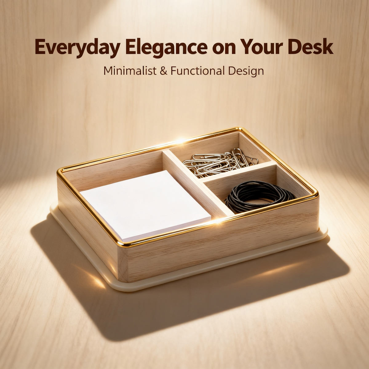 🌿 A Natural Wooden Organizer Crafted To Bring Calm, Beauty, And Effortless Order To Your Everyday Workspace