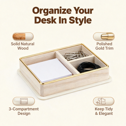 🌿 A Natural Wooden Organizer Crafted To Bring Calm, Beauty, And Effortless Order To Your Everyday Workspace