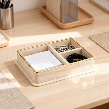 🌿 A Natural Wooden Organizer Crafted To Bring Calm, Beauty, And Effortless Order To Your Everyday Workspace