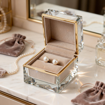 💎 A Crystal Glass Jewelry Box Designed To Showcase Your Most Precious Pieces With The Elegance Of A Luxury Boutique Display