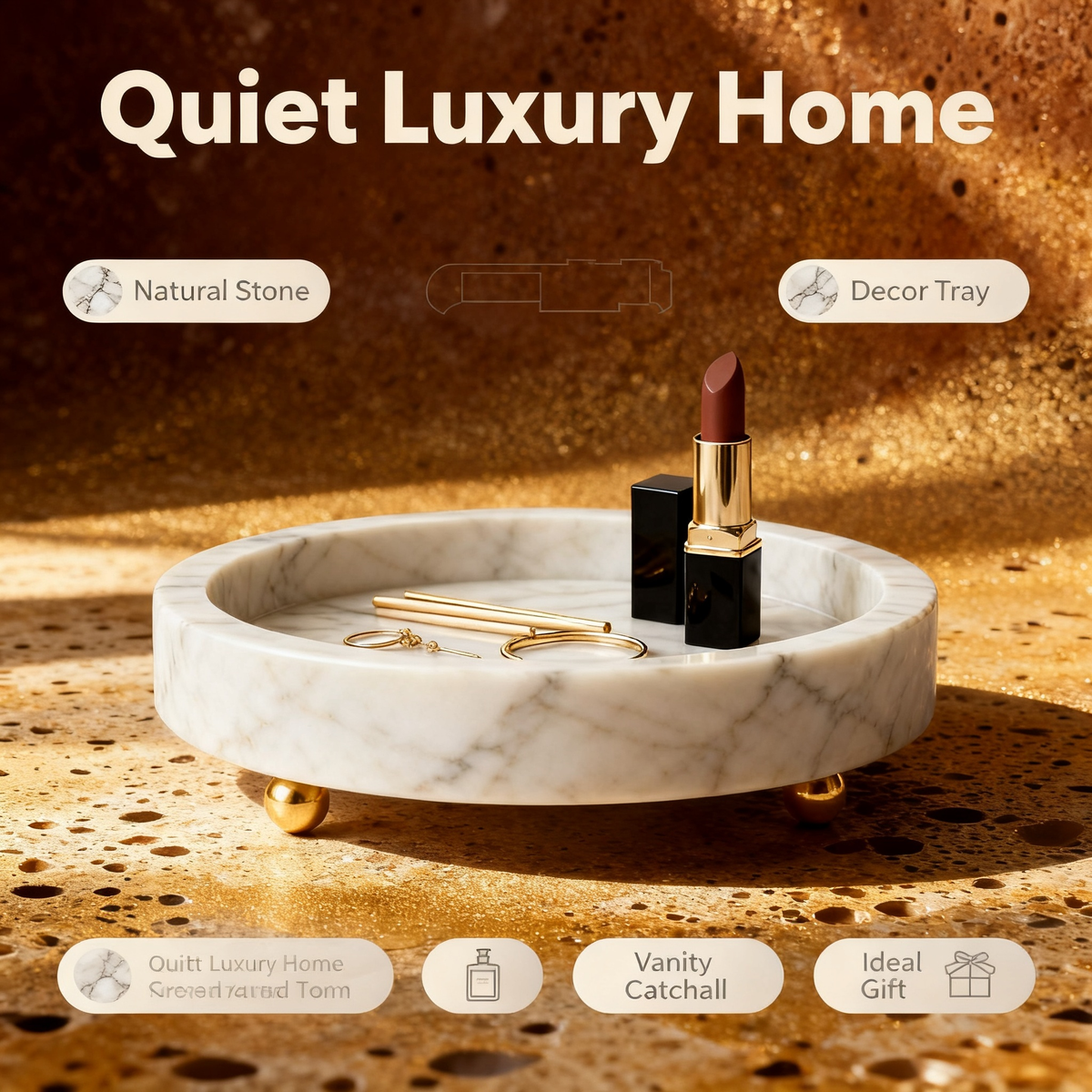 🏛️ A Timeless Marble Accent Tray Created To Bring Sophisticated Beauty, Natural Texture, And Effortless Organization Into Your Living Space