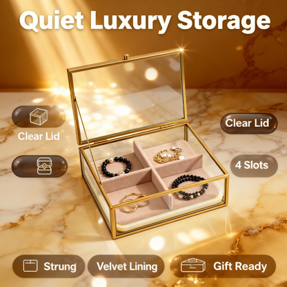 🪞 A Transparent Glass Jewelry Organizer Designed To Bring Boutique-Level Elegance Into Your Dressing Space While Keeping Your Treasured Pieces Beautifully Arranged